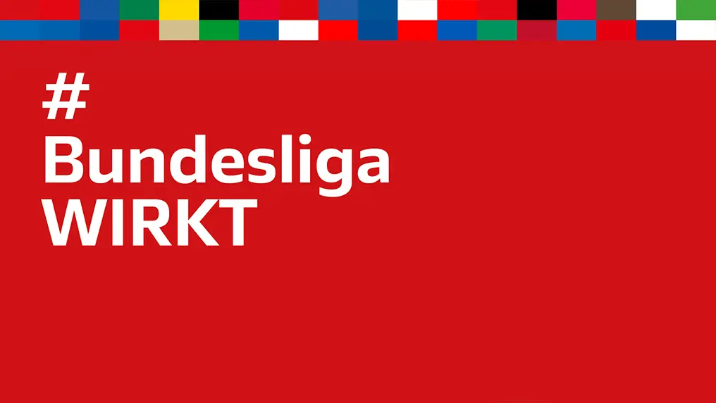 #BundesligaWIRKT on a red background. (Photo)