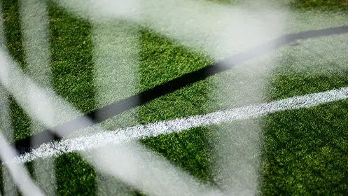 A view of the pitch through the net. (Photo)